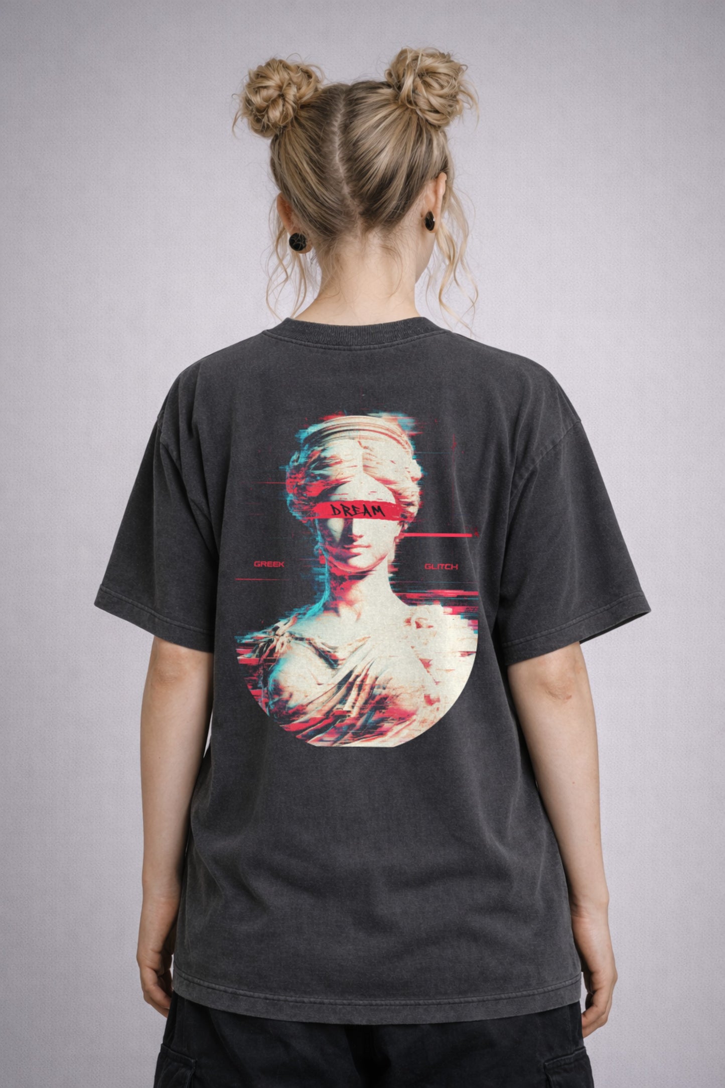 "Greek Glitch" Oversized Shirt