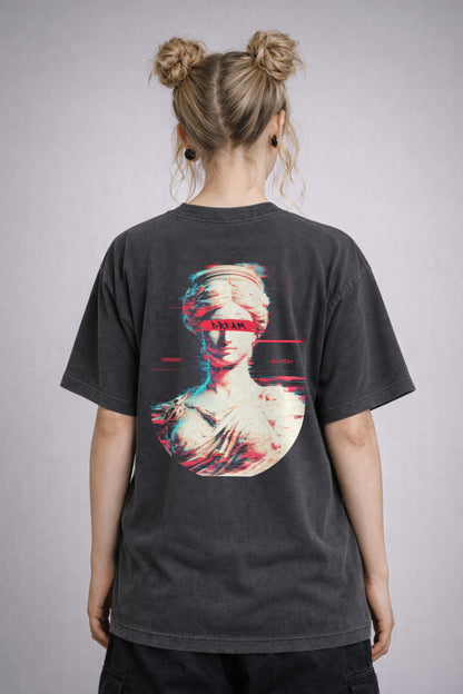 "Greek Glitch" Oversized Shirt