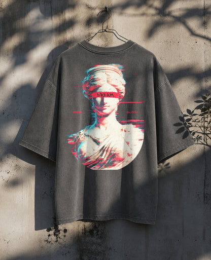 "Greek Glitch" Oversized Shirt