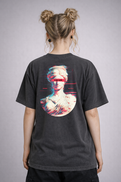 "Greek Glitch" Oversized Shirt